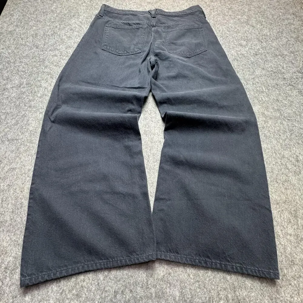 J.Crew Jeans Mens 31x25 Gray Wide Leg Denim Casual Pants Charcoal y2k Baggy